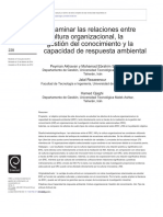 Examining The Relationships Between Organizational Culture, Knowledge Management and Environmental Responsiveness Capability