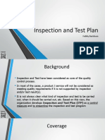 Understanding and Preparation of Inspection and Test Plan