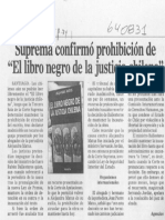 Suprema Confirmó Prohibición de "El Libro Negro de La Justicia Chilena"