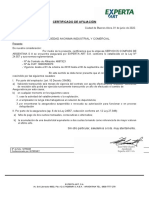 Certificado de Afiliación: Catalent Argentina Sociedad Anonima Industrial Y Comercial