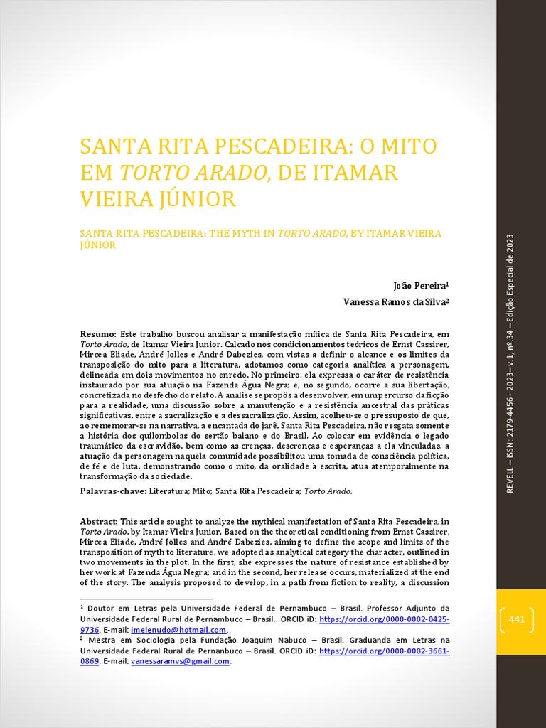 Santa Rita Pescadeira: O Mito em Torto Arado, de Itamar Vieira Ju Nior ...