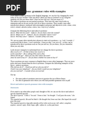 Indirect questions