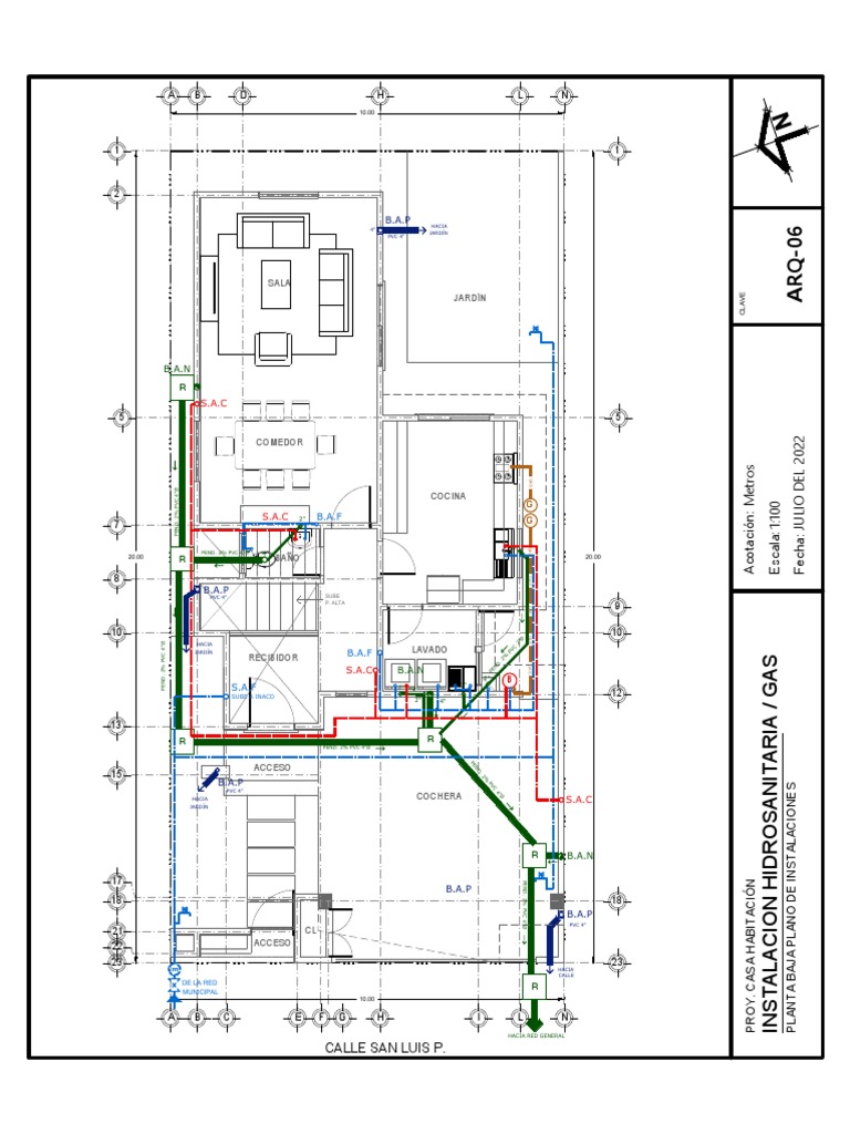 Arq-06 Inst Hidrosanitaria Planta Baja | PDF