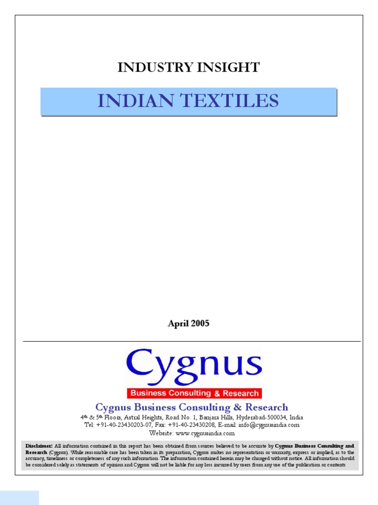 Textile Industry PDF Cotton Textile Industry