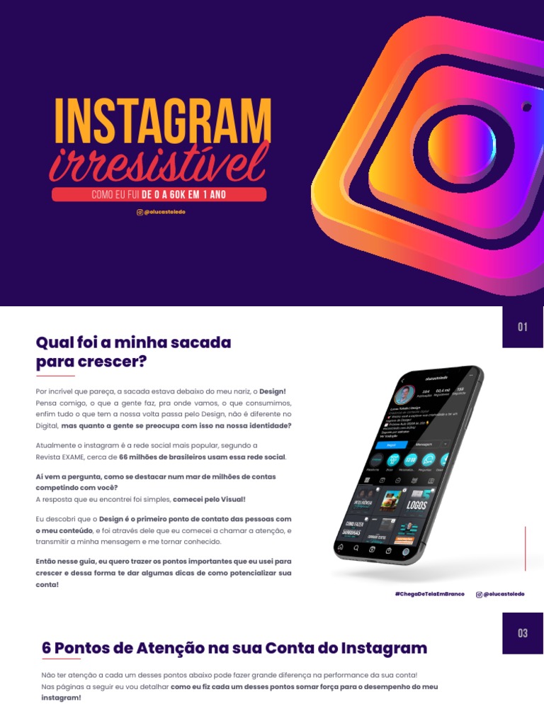 Dicas de Design para Crescer no Instagram | PDF | Imagem | Cor