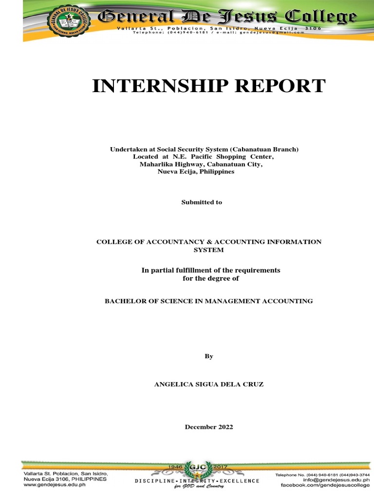 Angelica Sigua Dela Cruz - Internship Report | Download Free PDF ...
