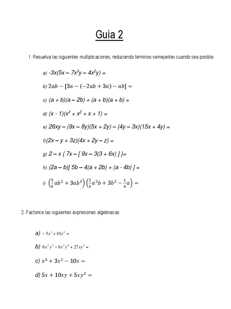 Guia de Ejercicios 2 | PDF