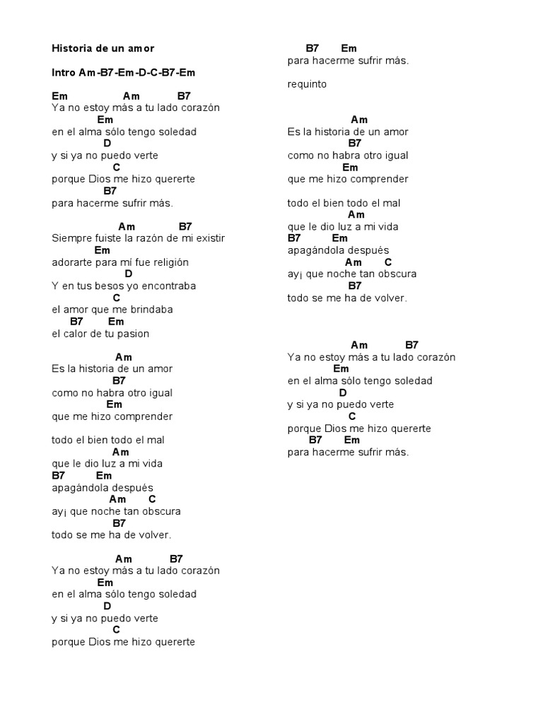 Historia de Un Amor Acordes PDF