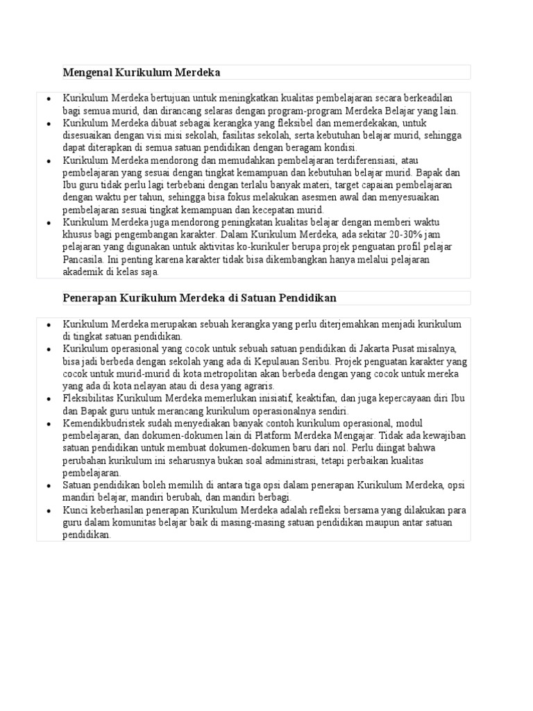 Penerapan Kurikulum Merdeka di Sekolah | PDF | Karier & Perkembangan ...