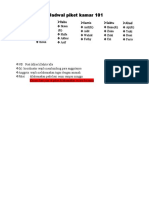 Jadwal Piket Kamar 101