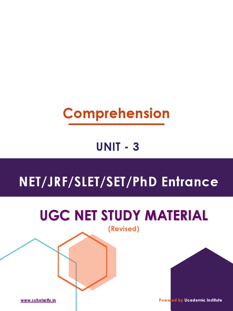 UGC NET Paper 1 Unit 3 Comprehension Guide | PDF | Reading ...