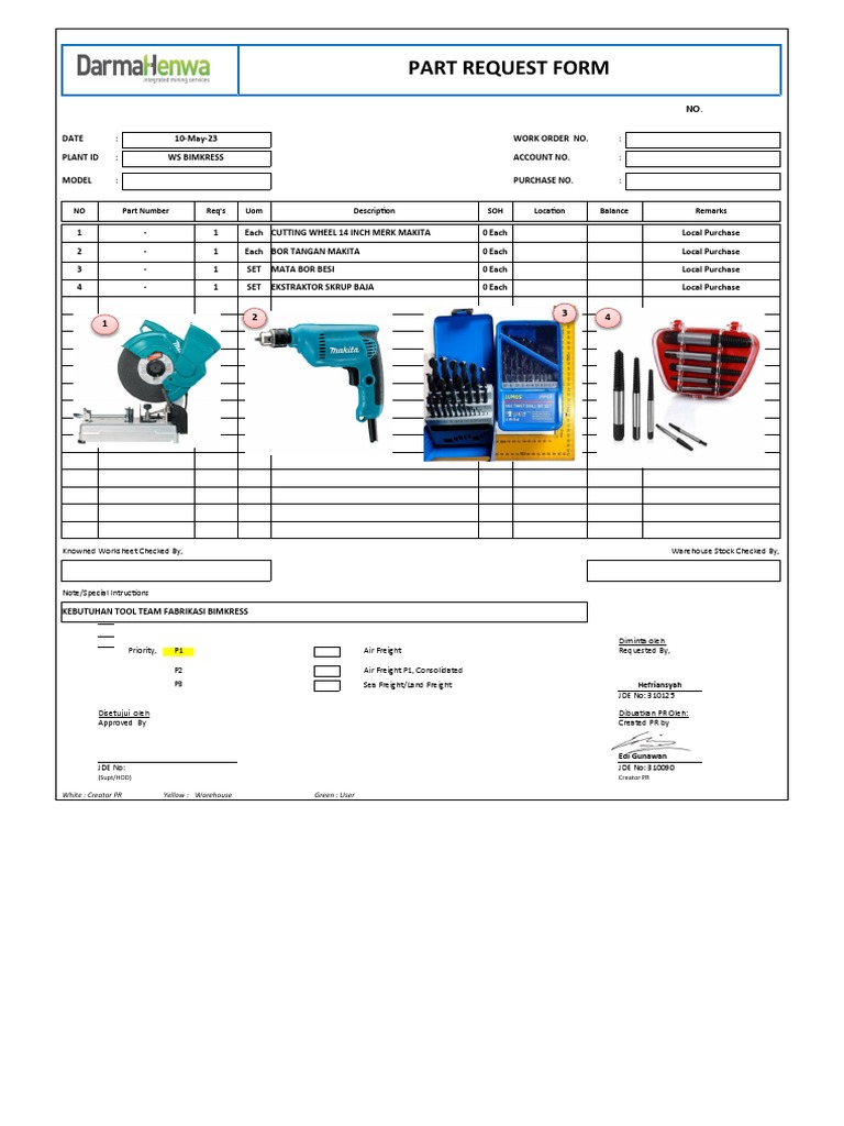 Request for Cutting Wheels, Drill Bits, and Screw Extractors to Support Fabrication Team