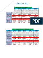 Horarios 2022 secundaria