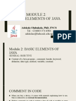 Module 2 Cosc 205 Basic Elements of Java