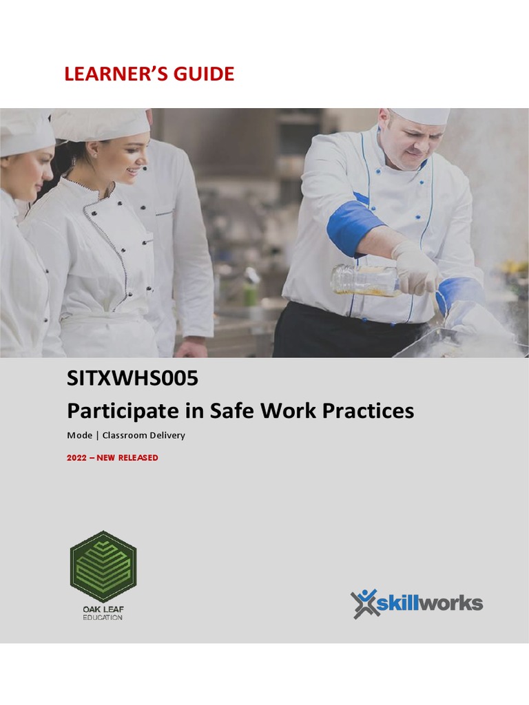 Learner - SITXWHS005 Participate in Safe Work Practices PDF | PDF ...