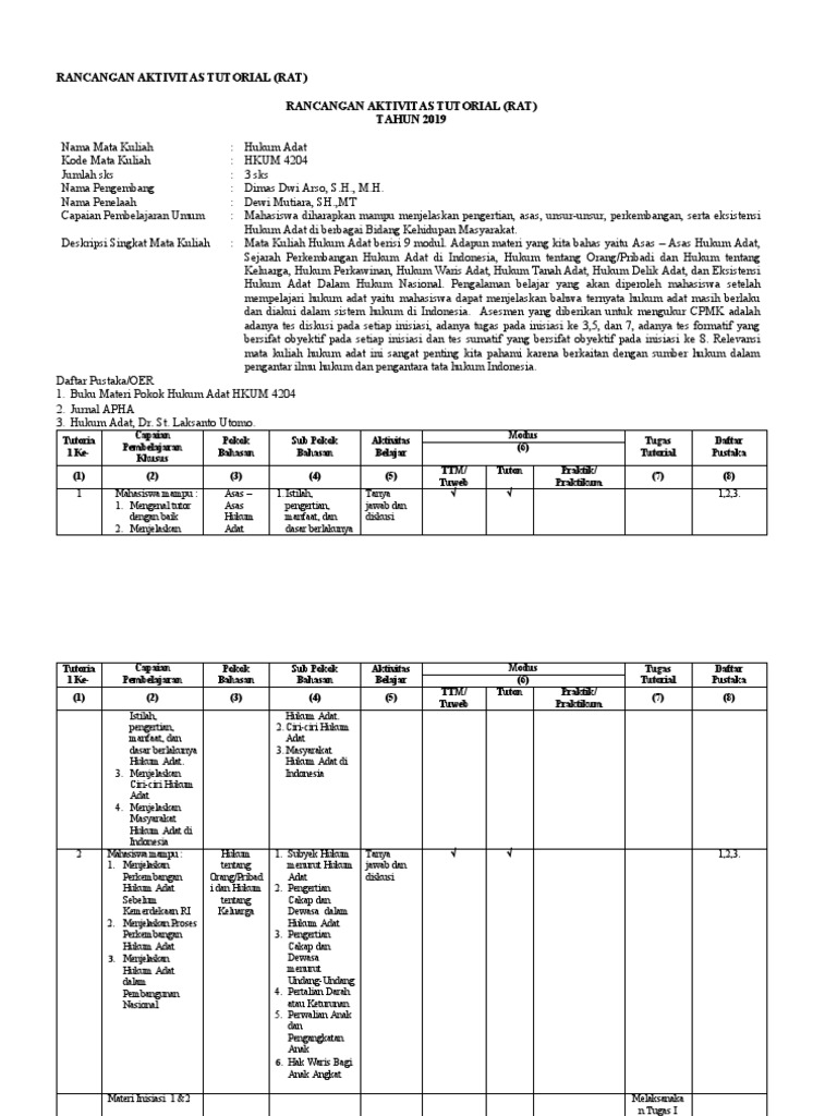 Rat tutorial online hukum adat pdf