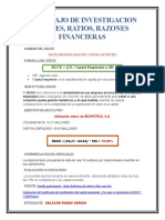 1º. Trabajo de Investigacion Indices, Ratios, Razones Financieras