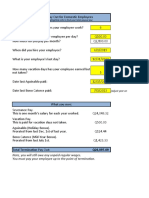 Severance Pay Worksheet - Domestic Employee