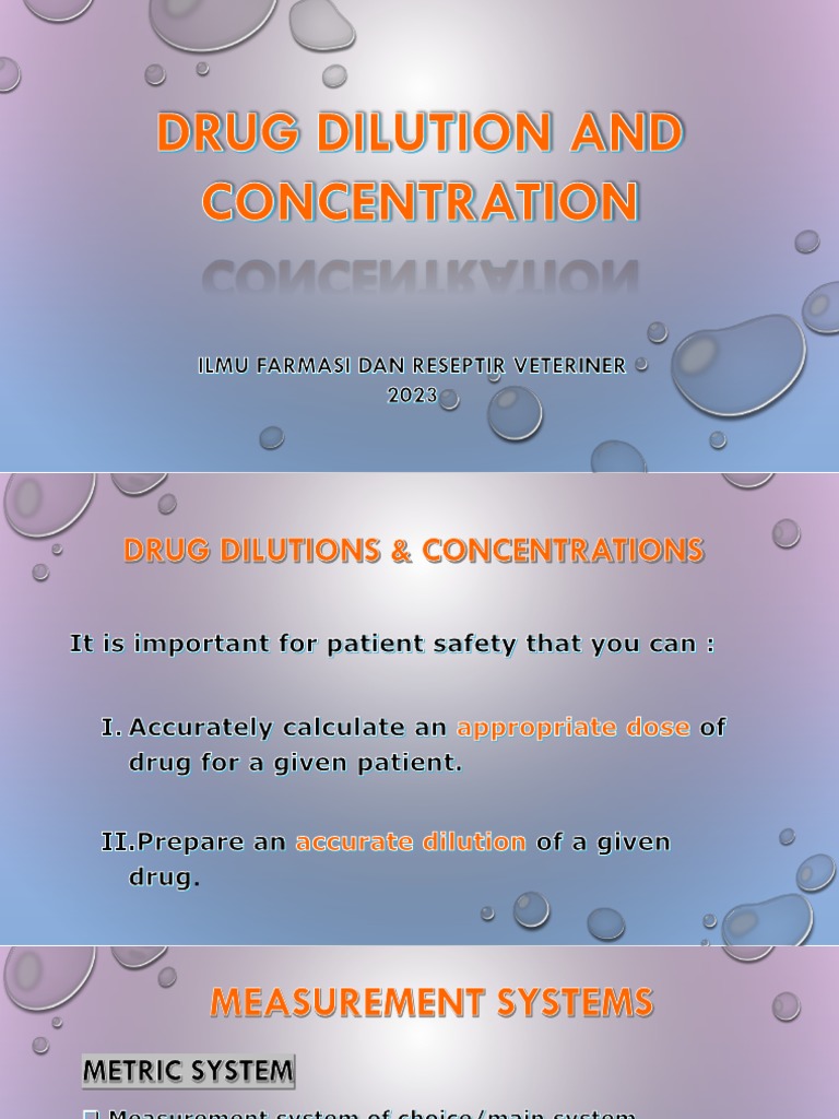 2023 Ilmu FarmasiDrug Dilution and Concentration PDF