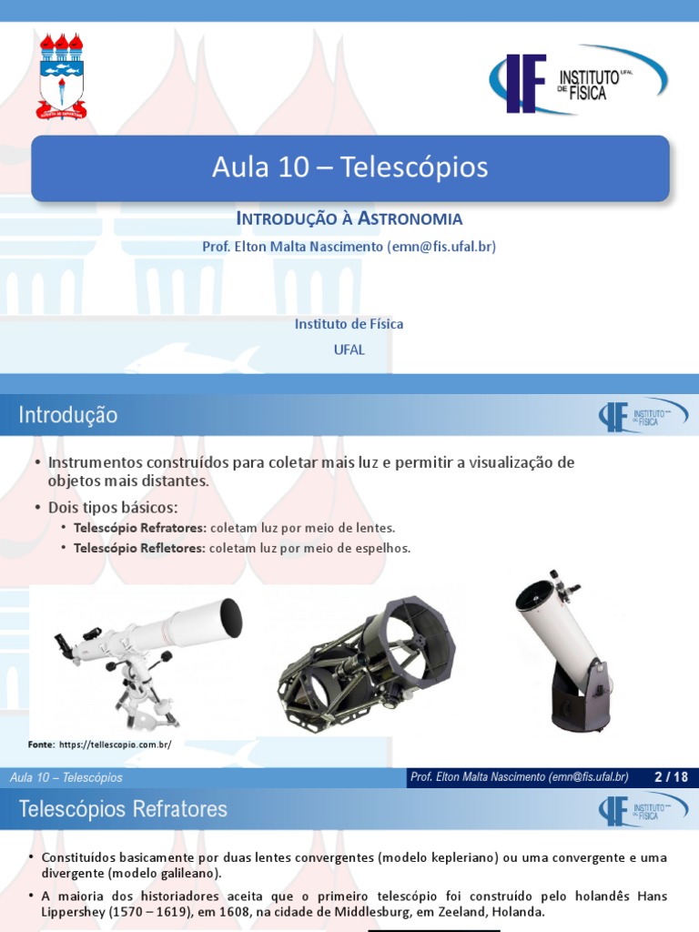 Aula 10 - Telescópio | PDF | Telescópio | Espelho