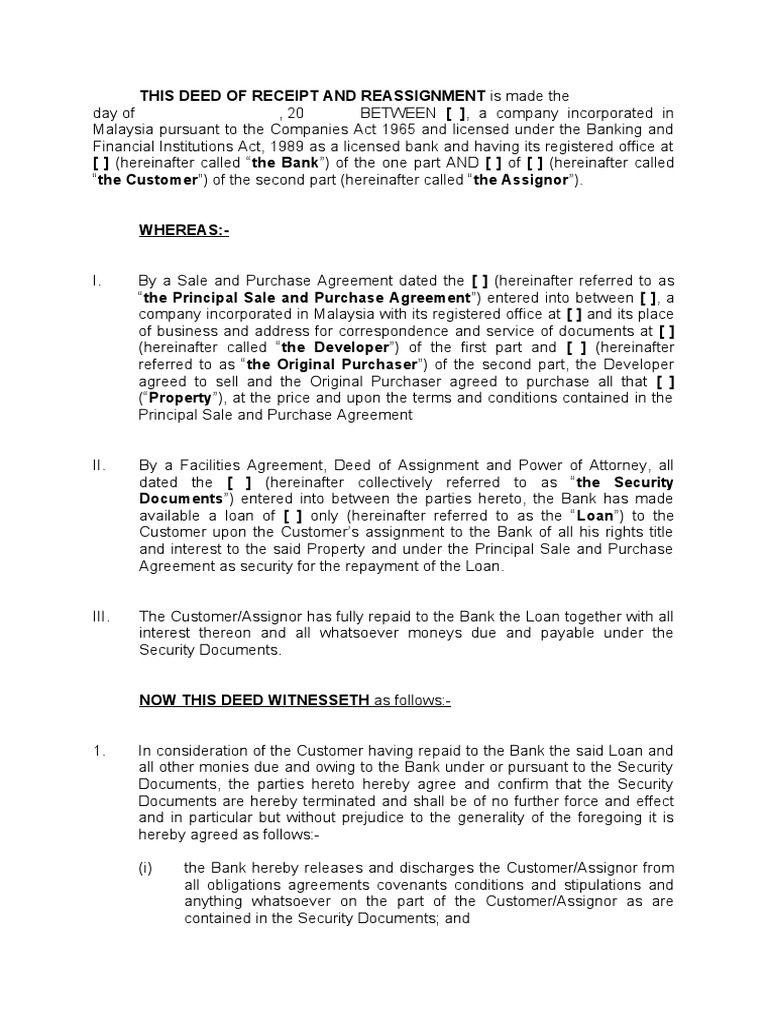 Deed Of Receipt Meaning In Tamil