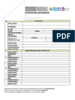 Ficha de Datos Del Estudiante 2023