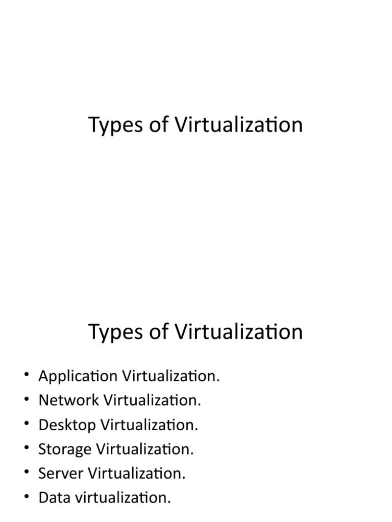 Types of Virtualization PDF Virtualization Computer Network