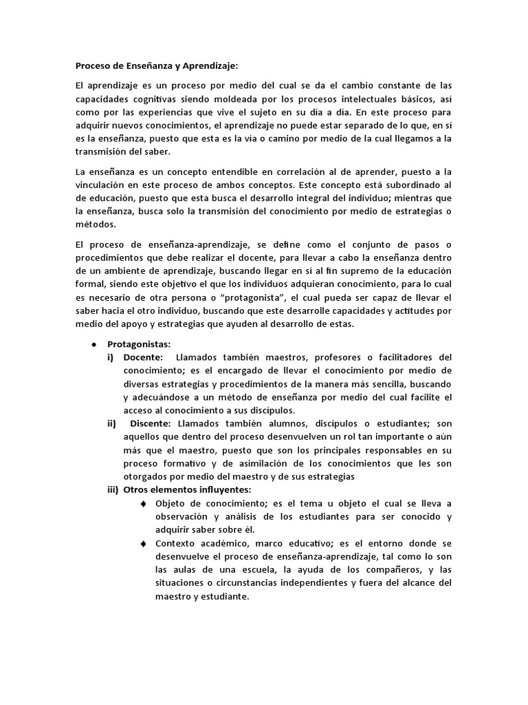 Proceso de Enseñanza-Aprendizaje Efectivo | PDF | Crecimiento personal ...