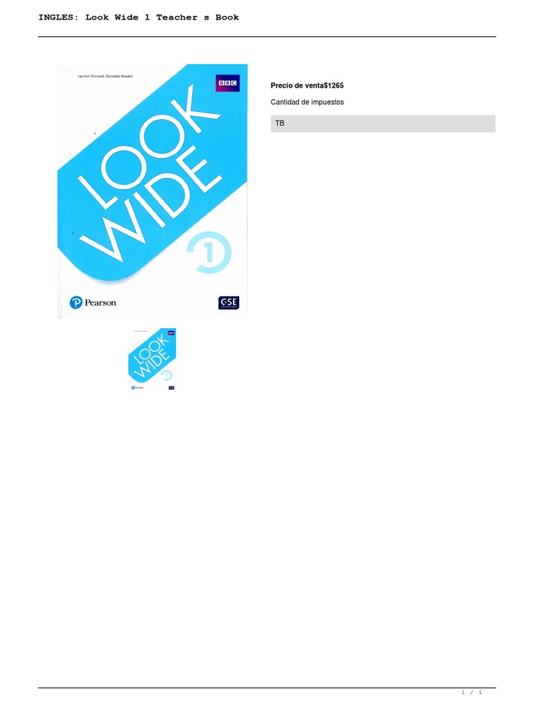 Look Wide 1 Teacher's Book PDF Gratis | PDF