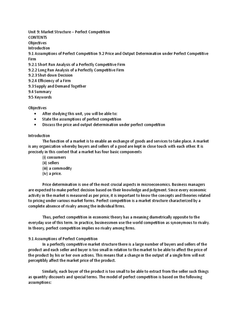 Perfect Competition Explained | PDF | Profit (Economics) | Perfect ...