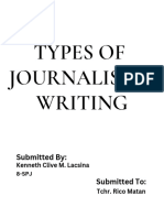 Types of Journalistic Writing PDF