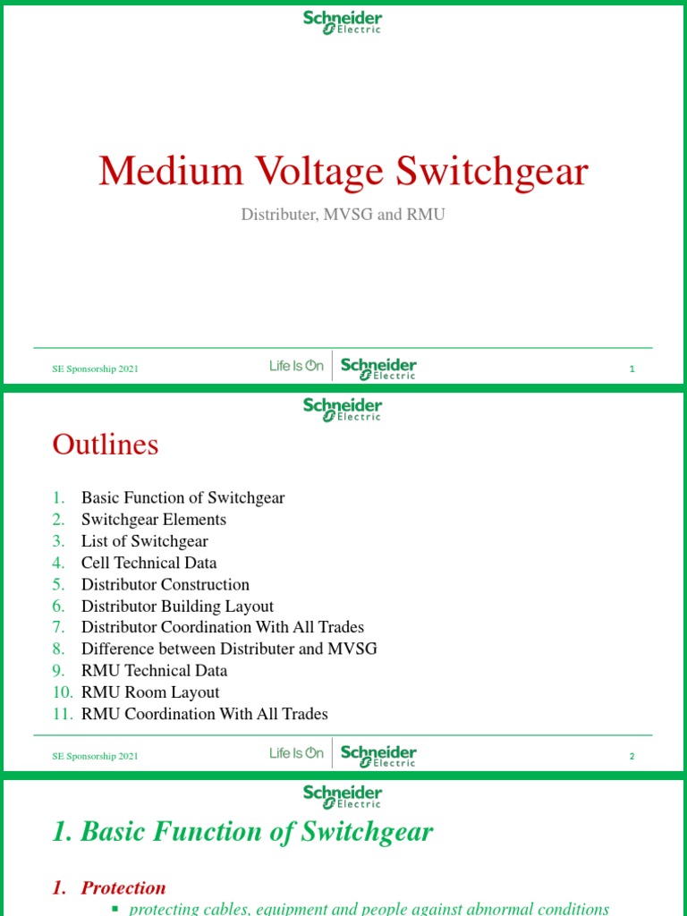 Lec.02 Medium Voltage Switchgear PDF Electrical Engineering