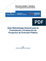 Guia Metodologica General Formulacion y Evaluacion de Proyectos Panama 2022