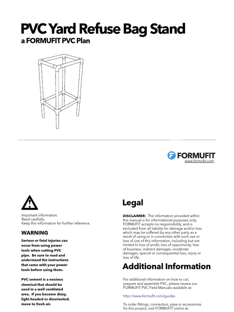 FORMUFIT Lawn Bag Stand PVC Plan PDF