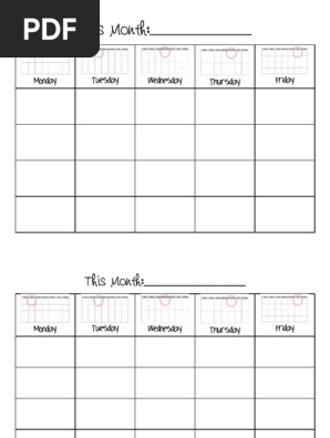 Blank Monthly Calendars