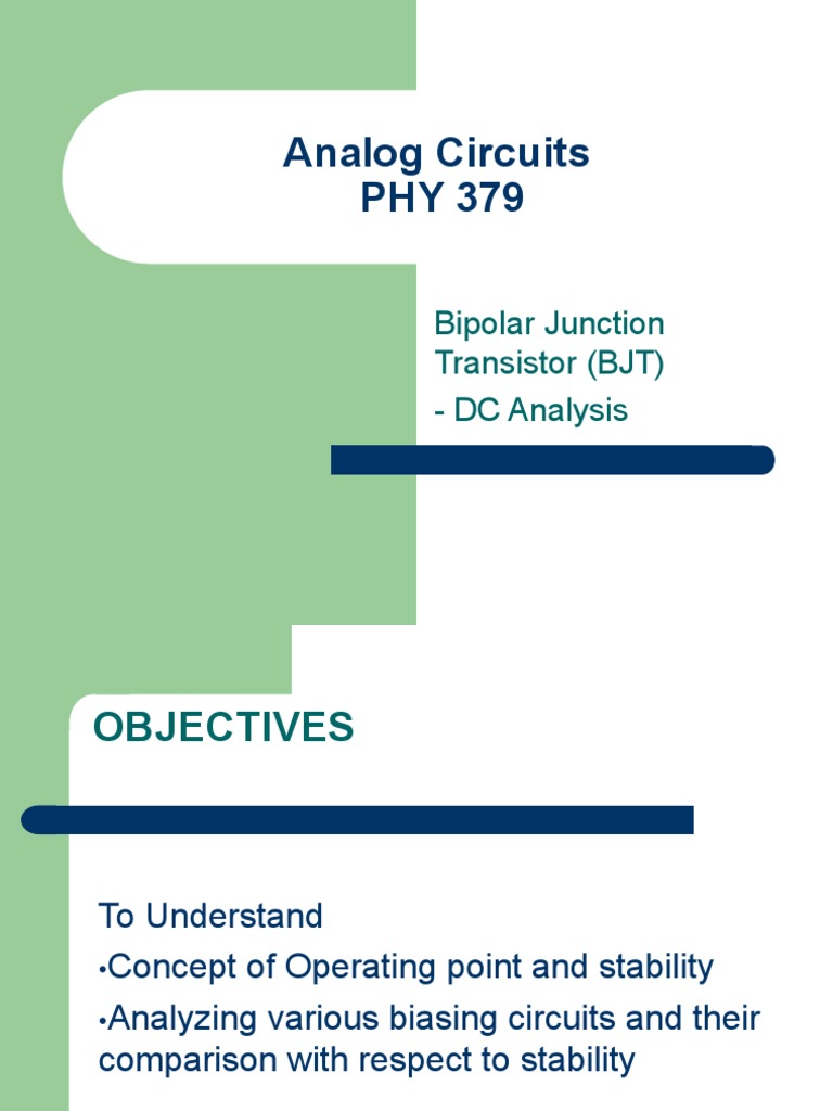 BJT DC Analysis and Biasing Techniques | PDF | Bipolar Junction ...