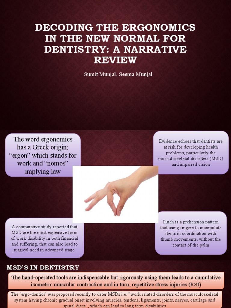 Dental Ergonomics PDF Anatomical Terms Of Motion Diseases And