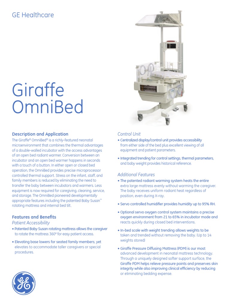 Giraffe Omnibed: Ge Healthcare | PDF | Neonatal Intensive Care Unit