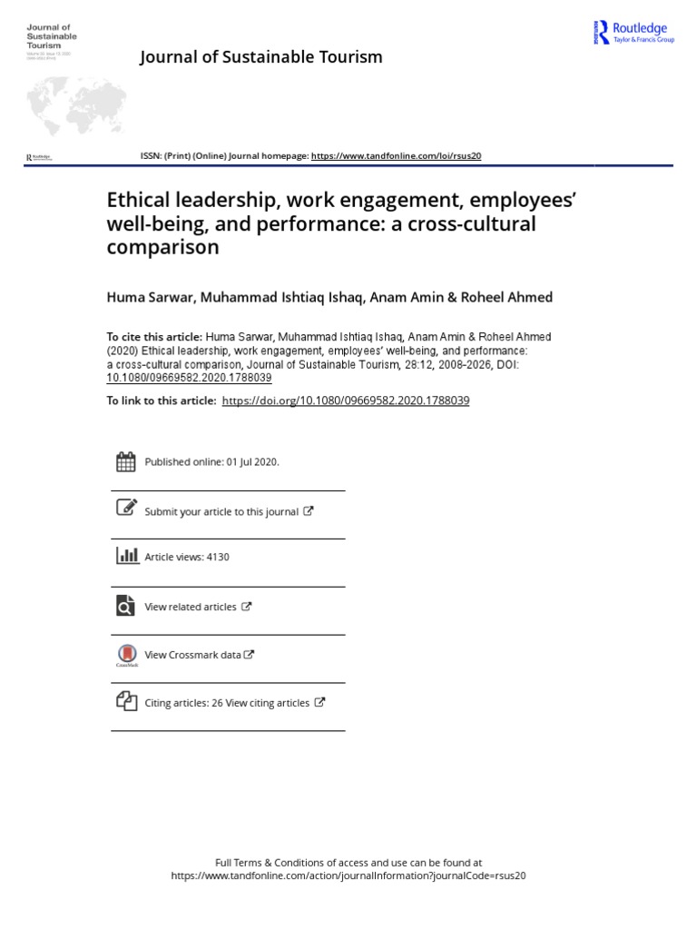 Ethical Leadership and Employee Well-Being | PDF | Leadership ...