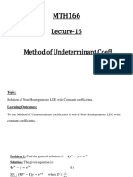 Lecture 16method of Undeterminant Coefficients