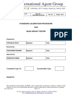 Calibrate Dead Weight Tester