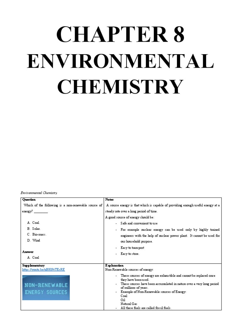CHAPTER 8 ENVIRONMENTAL CHEMISTRY PDF Biogas Energy Development