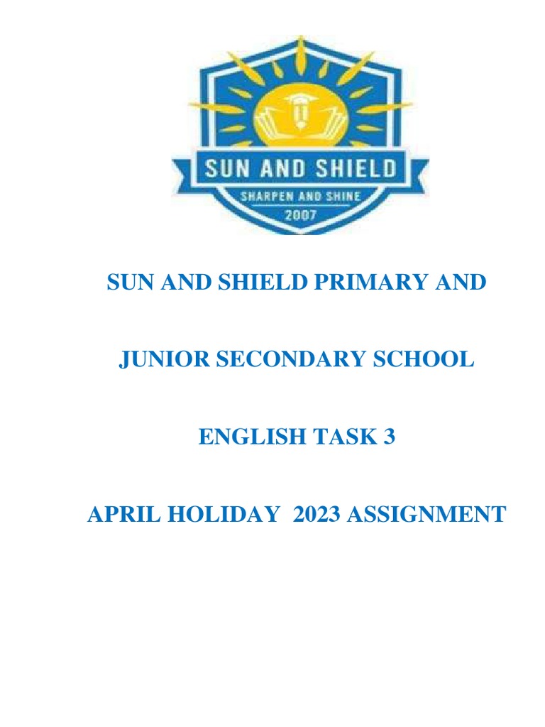 Sun and Shield School April Assignment | PDF