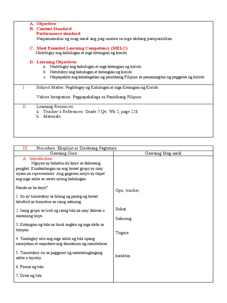 Lesson Plan 7 | PDF
