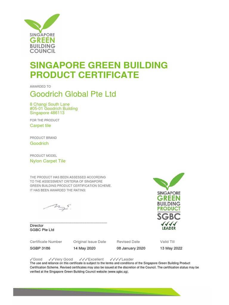 Goodrich Global Carpet Tile Certification | PDF