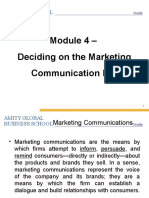 Module 4 - Deciding On The Marketing Communication Mix