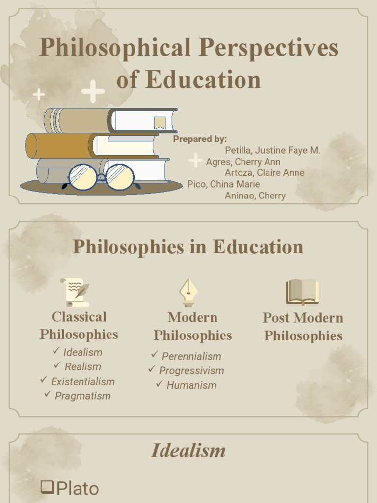 Philosophical Perspectives in Education | PDF | Philosophy Of Education ...