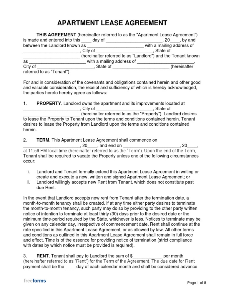 FREE APARTMENT LEASE AGREEMENT TEMPLATE WORD intelligence overview