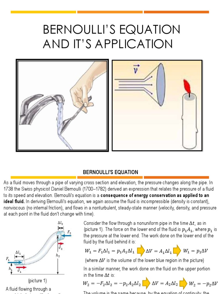 Bernoulli Equation Pdf Pdf Pressure Fluid Dynamics