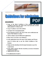Guidelines For Admission 2023 2024
